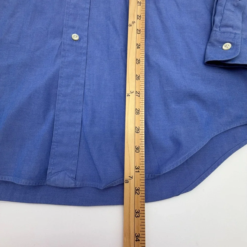 Ralph Lauren Yarmouth Mens 16-35 Blue Pinpoint‎ Oxford Button Down Shirt Cotton